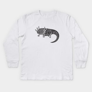 Axolotl Ink Art - light colors Kids Long Sleeve T-Shirt